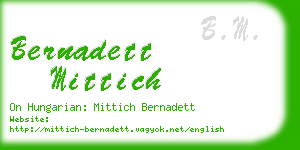 bernadett mittich business card